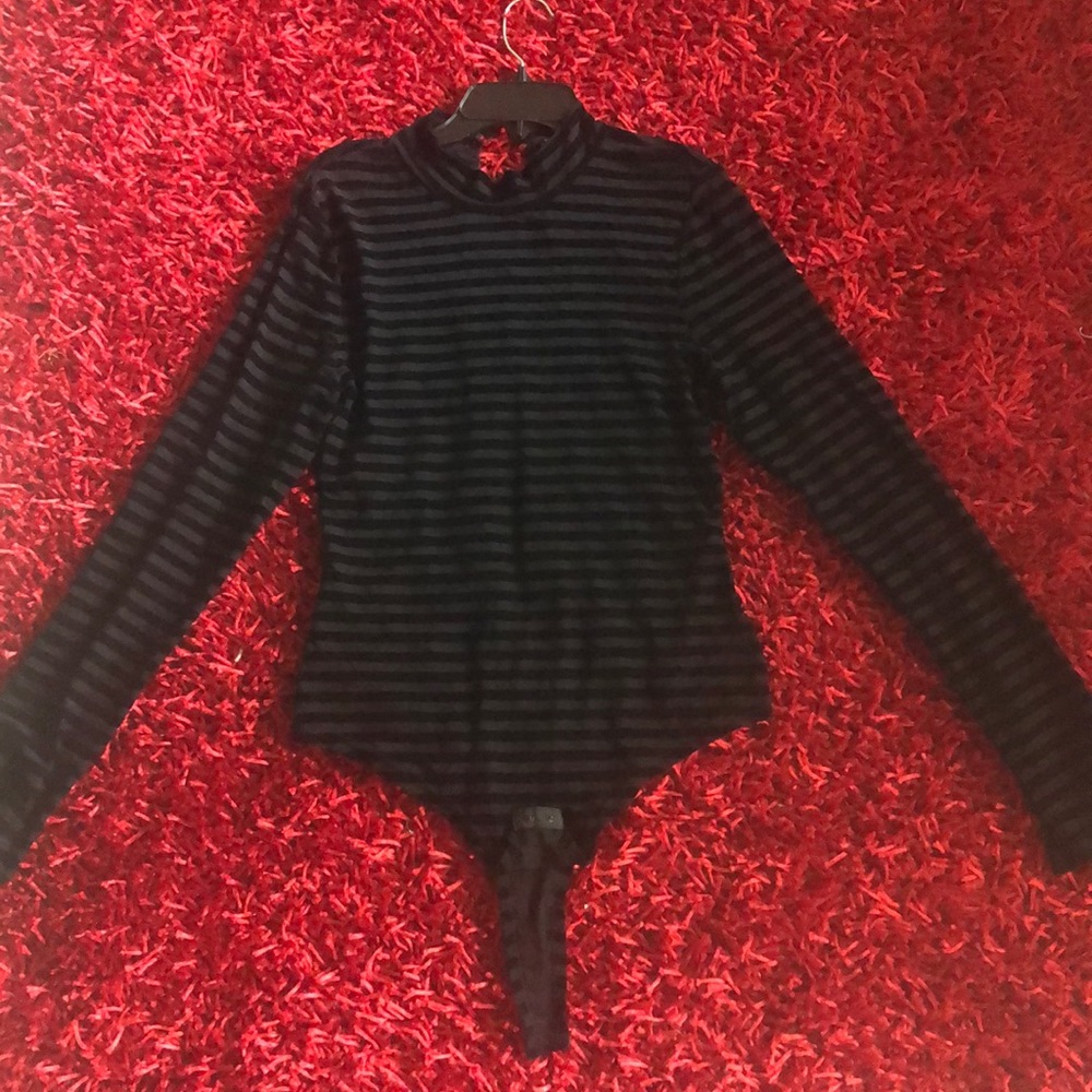 Black Striped Body Suit